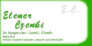 elemer czenki business card