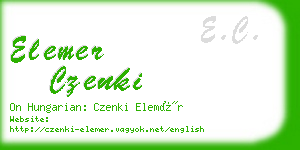 elemer czenki business card